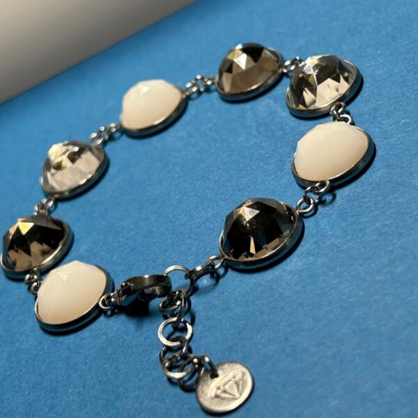 Bracciale Sphere crystal bianco grigio